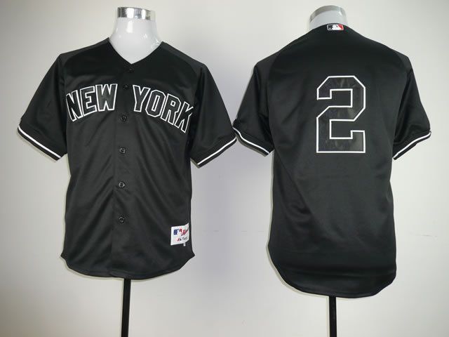 Men New York Yankees #2 No name Black MLB Jerseys->new york yankees->MLB Jersey
